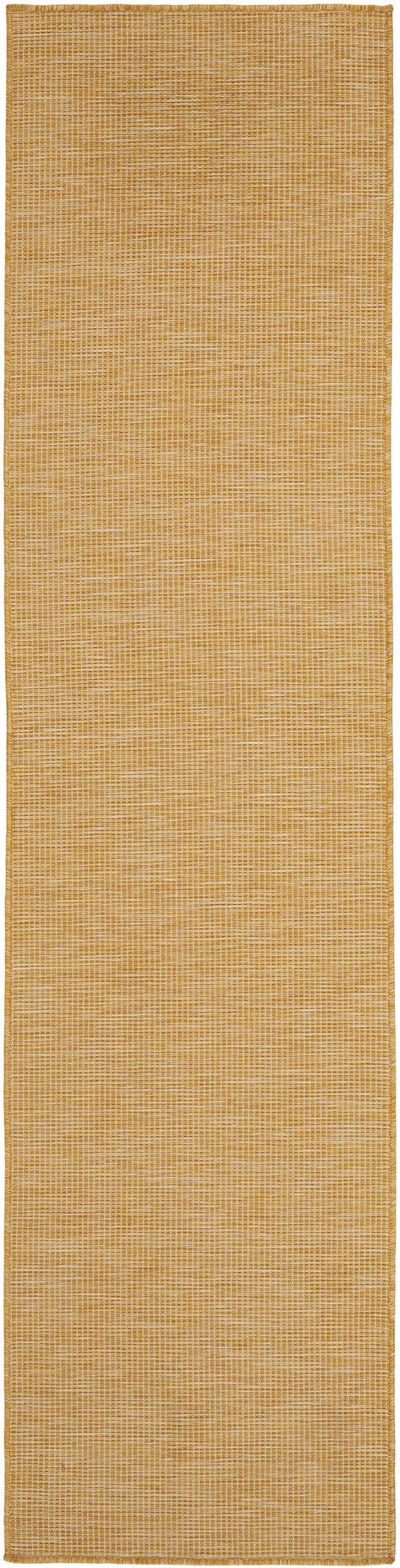 Nourison Positano Alfombra Interior/Exterior Amarilla de 66 cm x 244 cm, Fácil Limpieza, No Suelta Pelo, Dormitorio, Sala de Estar, Comedor, Patio Trasero, Terraza, Patio (2x8)