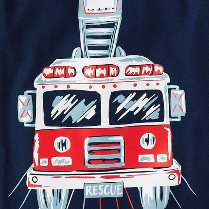 The Children's Place Baby and Toddler Boys' Vehicle Short Sleeve Graphic T-Shirts, Multipack, Fire Truck/Police Car/Ambulance, 18-24 Months