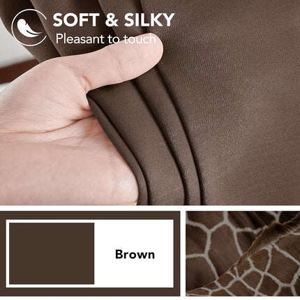 Deconovo Back Tab and Rod Pocket Blackout Curtains, Thermal Insulated Window Curtain Set - Blackout Panels for Bedroom, 52x63 Inch, Brown, 2 Panels