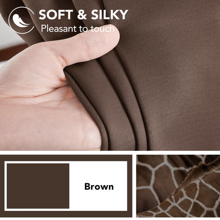 Deconovo Back Tab and Rod Pocket Blackout Curtains, Thermal Insulated Window Curtain Set - Blackout Panels for Bedroom, 52x63 Inch, Brown, 2 Panels