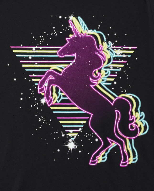 The Children's Place Girls' Unicorn Short Sleeve Graphic T-Shirts,multipacks, Dream Unicorn/Galazy Unicorn 2-Pack, Large