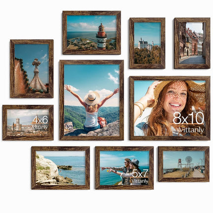 Vittanly 10 Pack Picture Frames Collage Wall Decor