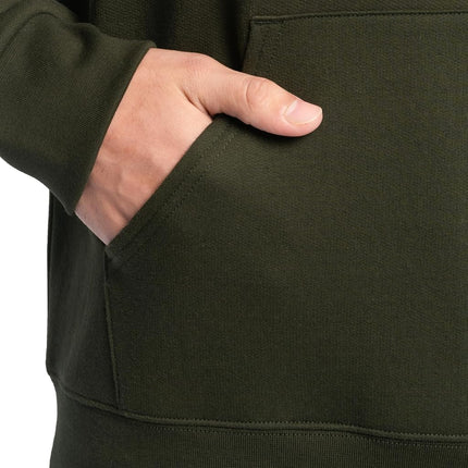 Fruit of the Loom Unisex Adult Eversoft Fleece Hoodie, Duffle Bag Green Pullover, Medium