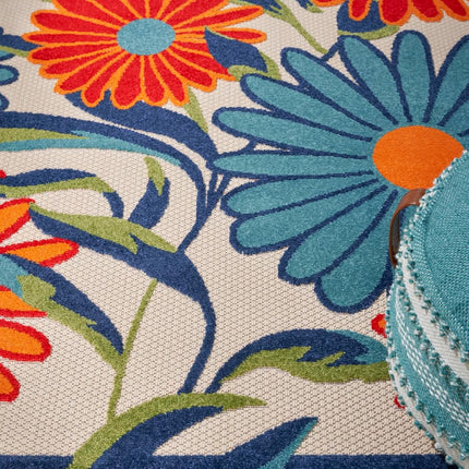 Tapis Nourison Multicolor 1,5 x 1,5 m, facile à nettoyer, ne perd pas ses poils, pour chambre, salon, salle à manger, cuisine (1,5 x 1,5 m)