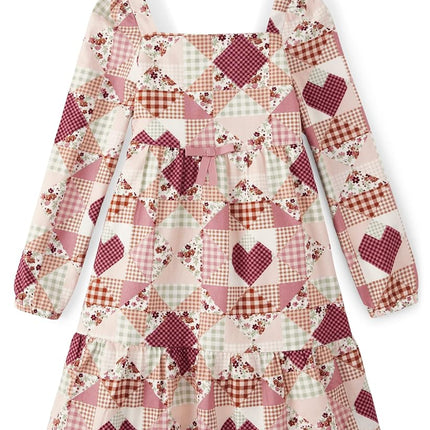 Gymboree Girls' and Toddler Long Sleeve Woven Casual Dresses, Western Patchwork, 7