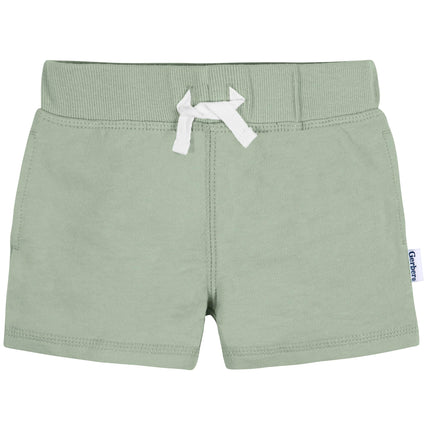 Gerber Baby-Boys Toddler 3-Pack Pull-on Knit Shorts, Green, 12 Months