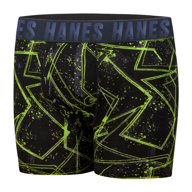 Hanes Big Moves Breathable Underwear, Performance Stretch Boxer Briefs for Boys, Moisture-Wicking, 6-Pk, Blue/Black/Red/Lime Print, Blue/Black/Red/Lime Print, Large