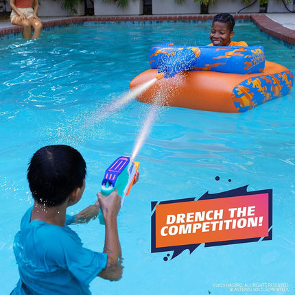 Nerf Super Soaker Megaforce Battle Tank Ride-On � Inflatable Pool Float with Pool-Fed Mega Water Blaster