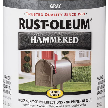 Rust-Oleum 7214502 Hammered Metal Finish, Gray, 1-Quart