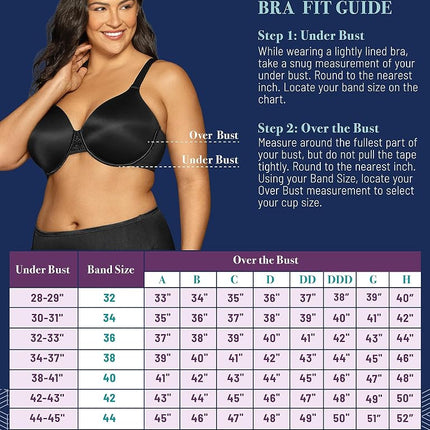 Soutien-gorge Vanity Fair Beauty Back lissant pour femme avec dentelle, bonnets légèrement doublés jusqu'à la taille DD, tissu extensible dans 4 directions, opaque, Blush cuivré, 85E, Blush cuivré, 38DD