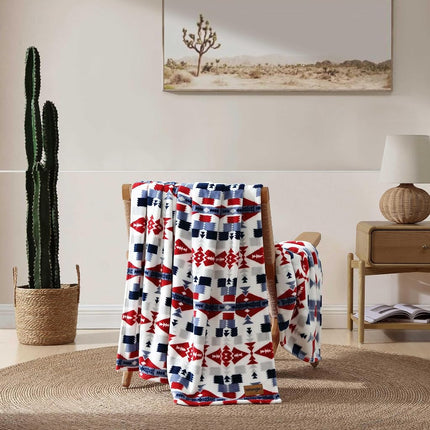 Wrangler - Throw Blanket, Soft Plush Fleece Bedding, Yellowstone Inspired, Western Decor for Bed or Couch (Nolan Blue, 50" x 70")
