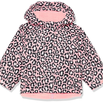The Children's Place Baby Girls' and Toddler Heavy 3 in 1 Winter Jacket,Wind Water-Resistant Shell,Fleece Inner, Strawberry Cream, 5T