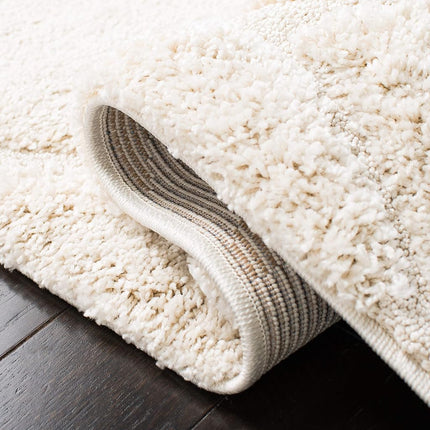 Tapis Safavieh 2,4 x 3 m – Collection Florida Shag – Grande taille – Crème et crème, motif volutes, ne perd pas ses poils et facile à nettoyer, poils épais et moelleux, idéal pour le salon, la chambre à coucher, la salle à manger (SG455-1111)