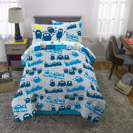 Franco Comforter and Sheet Set with Sham, Microfiber, Minions, 5 Piece Twin Size