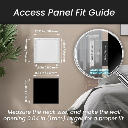 Repa Market 300 x 300 mm Plasterboard Access Panel – White Plastic Inspection Hatch for Walls & Ceilings, Bath Panel & Fuse Box Cover Cabinet, Access Hatch, Easy Install for Plumbing & Electrical