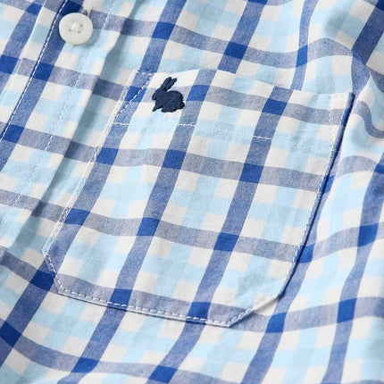 Gymboree Baby Boys' and Toddler Long Sleeve Button Up Shirt, Blue Plaid, 8