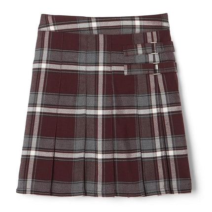 French Toast Big Girls' Plaid Pleated Scooter, Bur