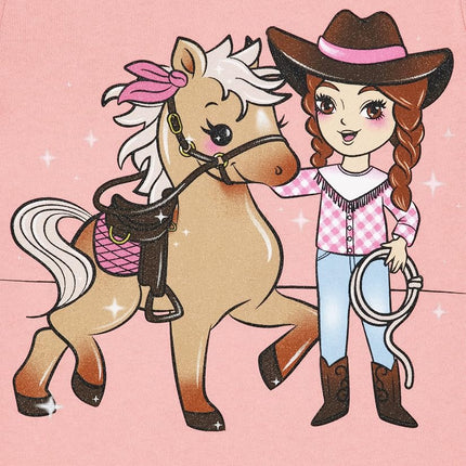 The Children's Place Baby Toddler Girl Short Sleeve Graphic T-Shirt 3-Pack, Cowgirl Cutie/Cowgirl Horse, 18-24 Months