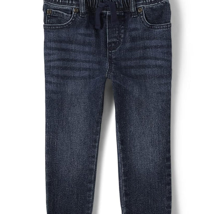 Gymboree Boys' and Toddler Pull on Denim Jeans, Dark Blue Indigo, 12