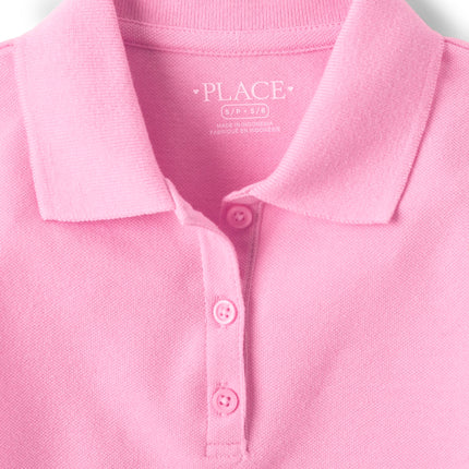 The Children's Place Girls' Multipack Short Sleeve Pique Polos, Pale Sun/Daybreak/Sparkle Pink 3-Pack, X-Small