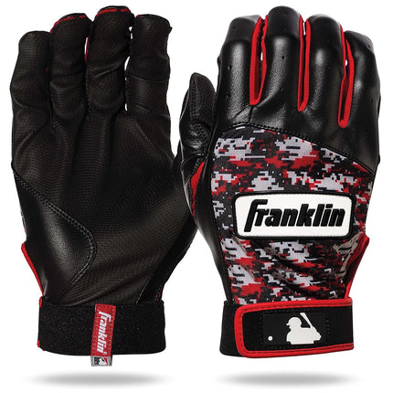 Guantes de Bateo de Béisbol Franklin Sports MLB Digitek - Gris/Rojo Digi - Juvenil Grande