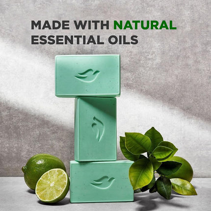 Dove Men + Care Natural Essential Oil Bar Soap to Clean and Hydrate Men's Skin Reinvigorating Lime + Avocado Oil 4-in-1 Bar Soap for Men's Body, Hair, Face and Shave 141 g 4 count