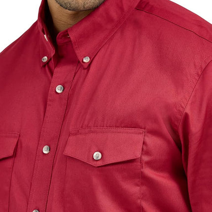 Wrangler Men's Painted Desert Two Pocket Long Sleeve Button Work Shirt SHIRT, Red, L