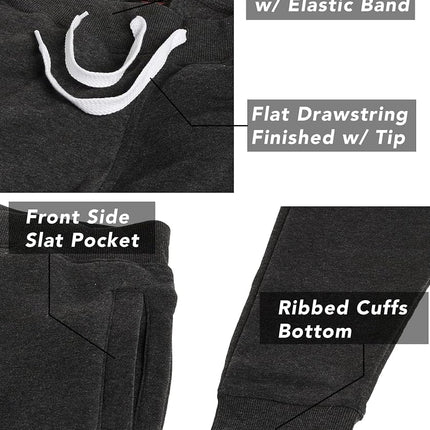 Southpole Men's 1570 Basic Active Fleece Jogger Sweatpants, Heather Charcoal a, Small