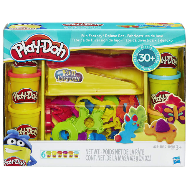 Play-Doh Fun Factory Deluxe Set, 31 Tools & 6 Cans, Christmas Gifts Girls & Boys, Kids Arts & Crafts, Preschool Toys, Ages 3+ (Amazon Exclusive)
