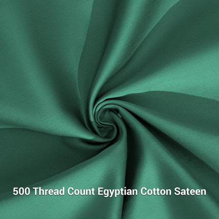 NTBAY Cotton Euro Sham Covers - 500 Thread Count Egyptian Cotton, 2 Pack Super Soft and Breathable 26x26 Square Pillow Cases, Dark Green