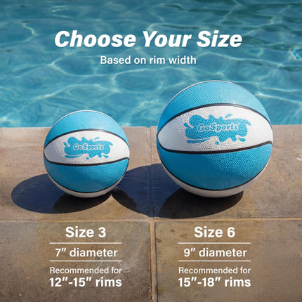 GoSports Water Basketballs 2 Pack - Size 3 (7 Inch), Great for Swimming Pool Basketball Hoops