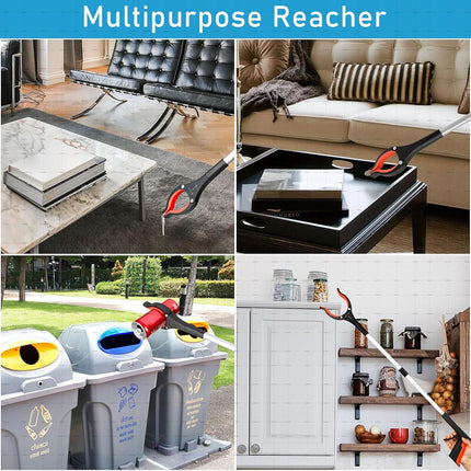 2025 Upgrade Grabber Reacher Tool, 360° Rotating Head, Wide Jaw, 32" Foldable, Trash Claw Grabbers for Elderly, Reaching Tool for Trash Pick Up Stick, Litter Picker, Arm Extension (Orange3)