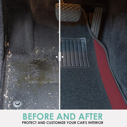FH Group F14407BURGUNDY Universal Fit Premium Carpet Burgundy Automotive Floor Mats fits most Cars, SUVs, and Trucks with Driver Heel Pad, Full Set