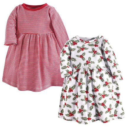 Vestidos de algodón para bebé niña Hudson Baby, acebo, 9-12 meses