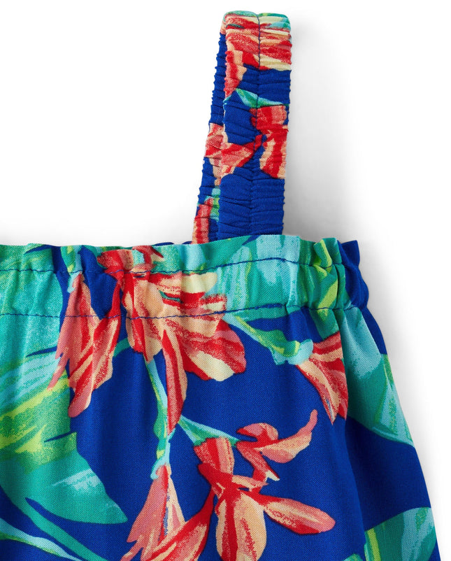 The Children's Place Baby Girls' and Newborn Casual Sleeveless Dress, Blue Tropical, 0-3 Months