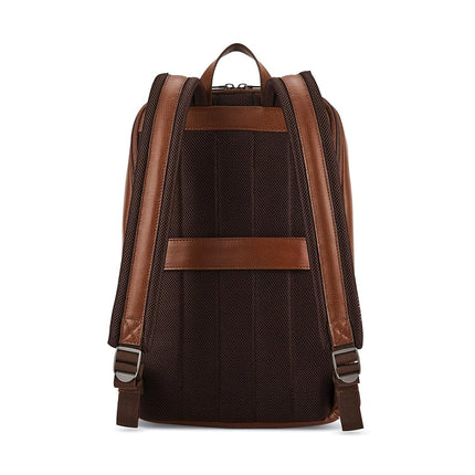 Samsonite Classic Leather Slim Backpack, Cognac, One Size, Classic Leather Slim Backpack