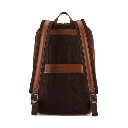 Mochila delgada clásica de cuero Samsonite, Coñac, Talla única, Mochila delgada clásica de cuero