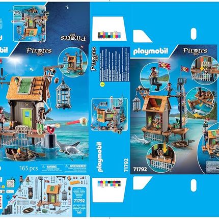 PLAYMOBIL Pirates 71792 Pirate Harbour with Buccaneers Prison Pirate Figures Toy Pirates Toy for Children from 4 Years