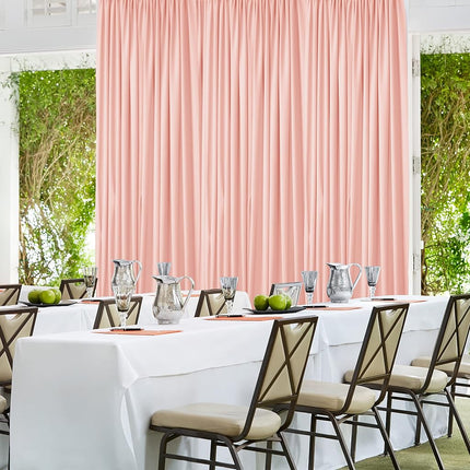 AK TRADING CO. 3m x 3m 5FT x 10FT Peach Polyester Backdrop with Rod Pockets Black