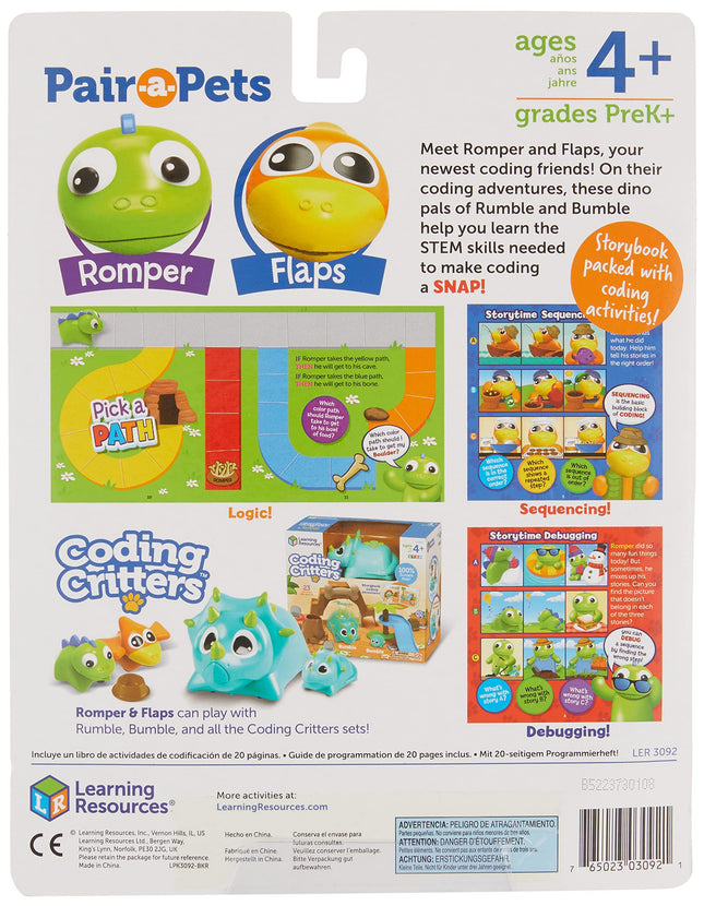 Learning Resources Coding Critters Pair-A-Pets Adventures with Romper & Flaps