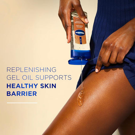 Vaseline Intensive Care Cocoa Radiant Pack of 3 for Glowing Skin Body Gel Oil Made with Pure Cocoa Butter + Replenishing Oils 6.8 oz