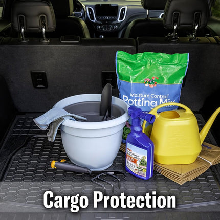Custom Accessories Armor All 78919 Heavy-Duty Rubber Trunk Cargo Liner Floor Mat Trim-to-Fit for Car, SUV, Van and Trucks, Black