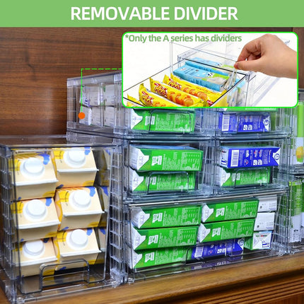 XWYWX Wide Large Stackable Storage Drawers(3 Pack),Multi-purpose Clear Plastic Organizer Bins with Handles, Easy to Assemble for Bathroom Home Closet Under Sink Kitchen Pantry Medicine Cabinet