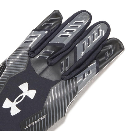 Gants de football Nitro F9 Under Armour pour homme, (860) Orange Foncé/Feu de Phénix/Argent Métallisé, Très Grand
