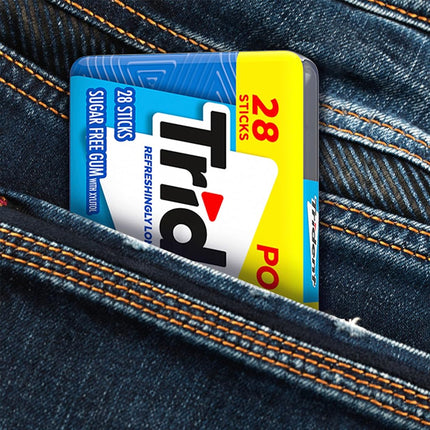 Chicle sin azúcar Trident Original Flavor, 6 paquetes de bolsillo de 28 unidades (168 unidades en total)