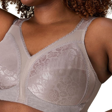 PLAYTEX Women's 18 Hour Comfort-Strap Wireless Bra, Full-Coverage Bra with 4-Way TruSupport, Single & 2-Pack, Warm Steel, 36D