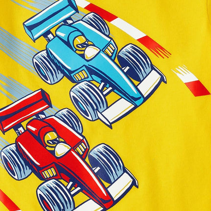 The Children's Place Baby and Toddler Boys' Vehicle Short Sleeve Graphic T-Shirts, Multipack, Color Trains/Race Cars/Motobike, 2T