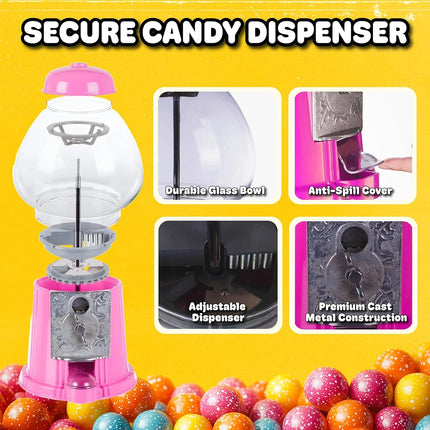 Great Northern Popcorn Mini Gumball Machine, Pink, 11"