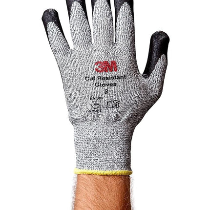 3M Comfort Grip Gloves CGL-CR, Cut Resistant (ANSI 3), Size L (Pair of Gloves), Grey