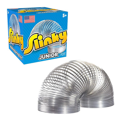 Slinky Jr. El juguete original de muelle andador, paquete de 5 Slinkys metálicos pequeños